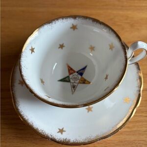 Vintage Royal Stafford Bone China Tea Cup&saucer Set Order Of The Eastern Star